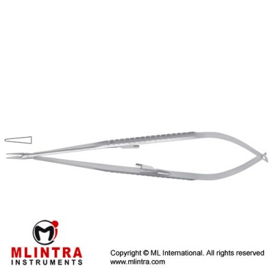 Jacobson Micro Needle Holder Straight - With Lock Stainless Steel, 18.5 cm - 7 1/4"